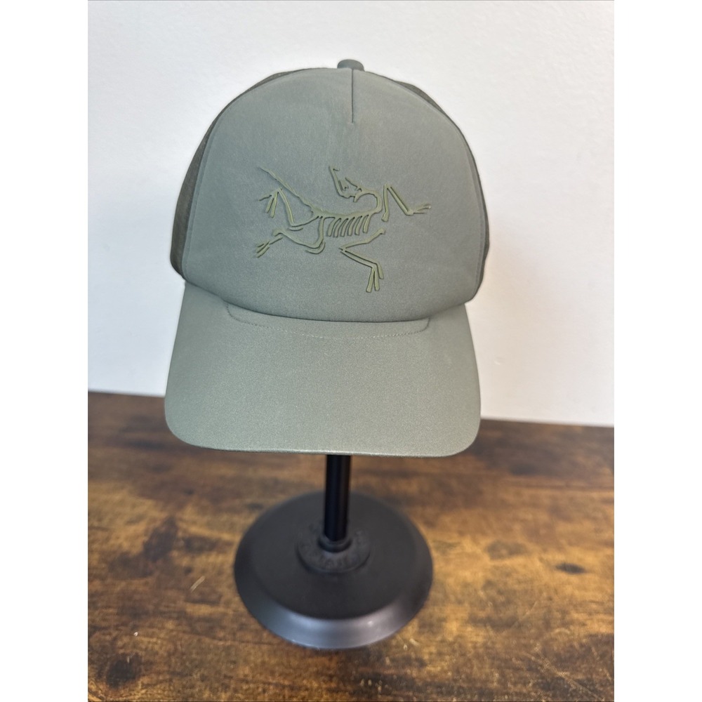 Arc’teryx Bird Trucker Hat Forage Green Curved Brim Adjustable Snapback EUC
